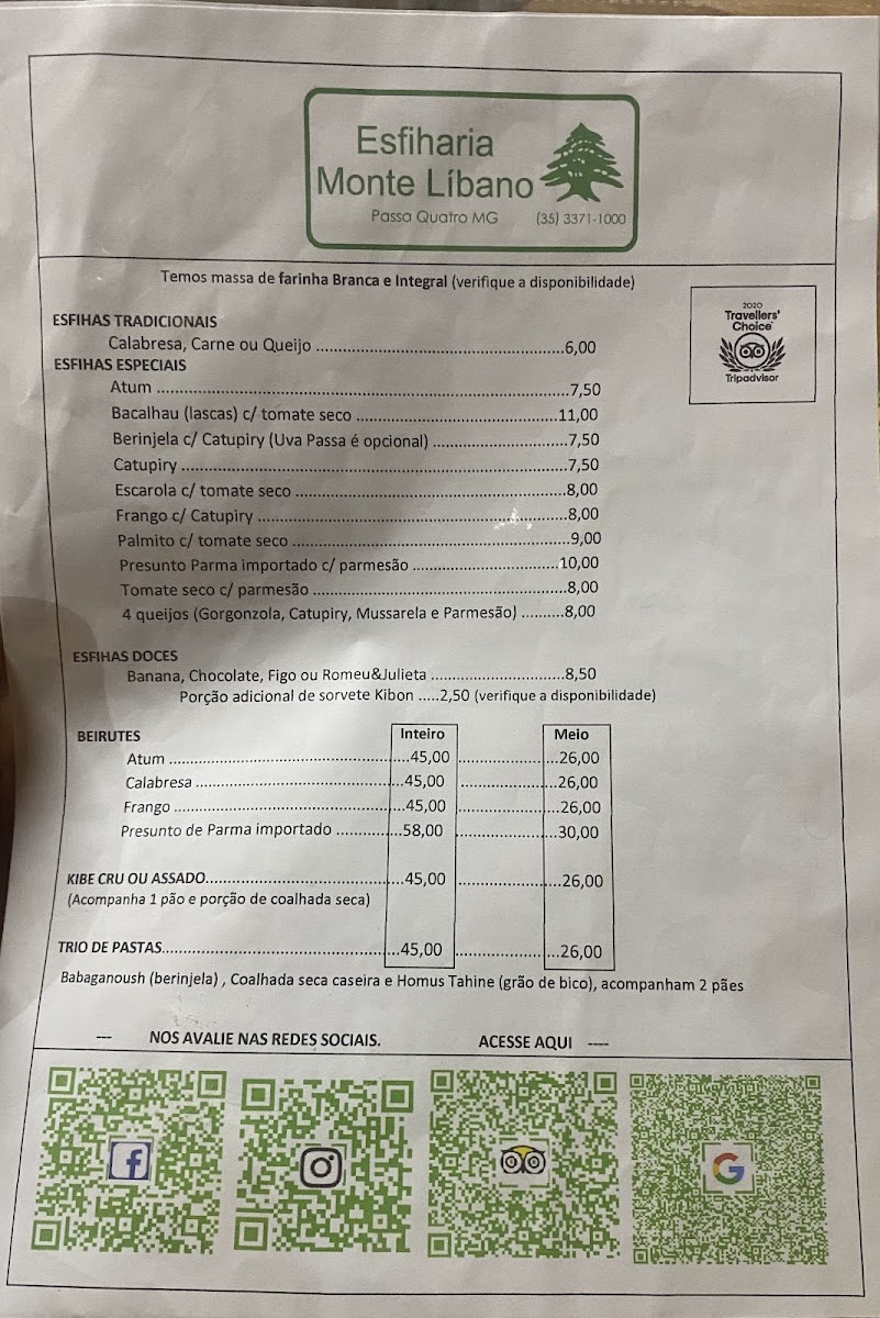 Menu Esfiharia Monte Libano-1